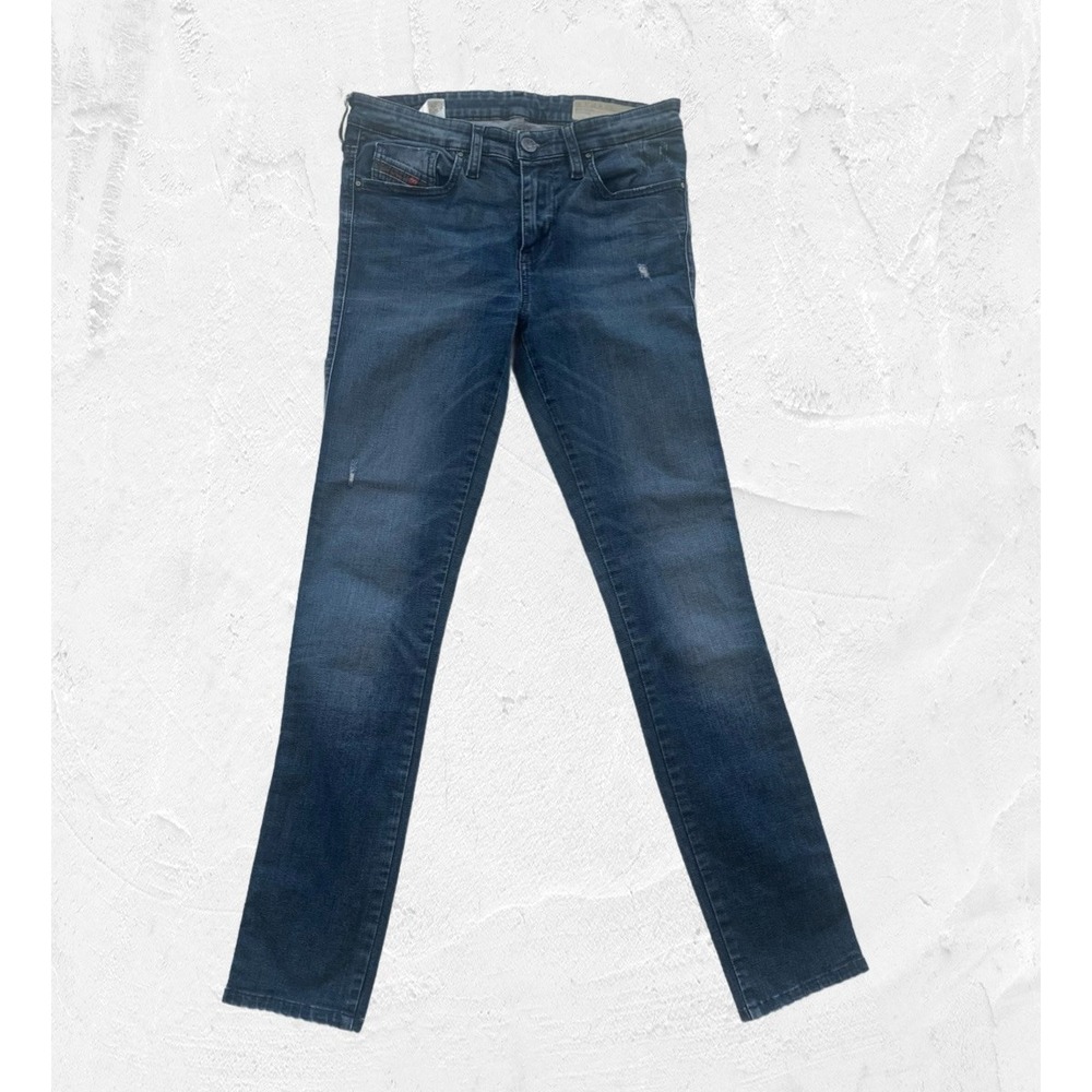 Diesel‎ Skinzee Jeans 27x30 Blue Stretch Super Slim Skinny Regular Waist 0668K